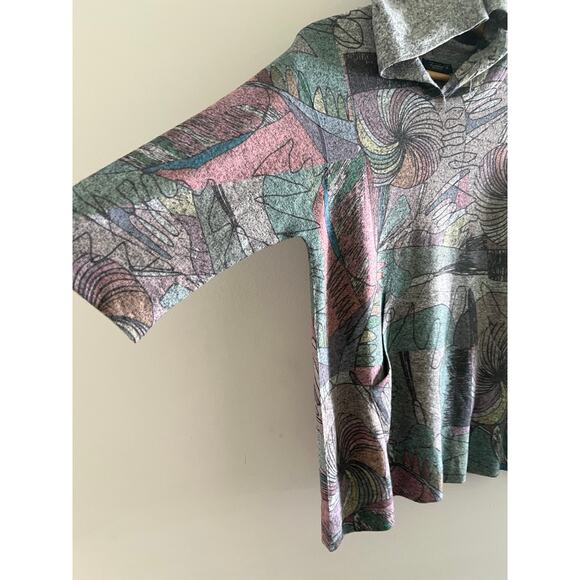 Inoah Abstract Wearable Art Hoodie Shirt w Front Pouch Pocket Size Medium JL - Picture 3 of 8